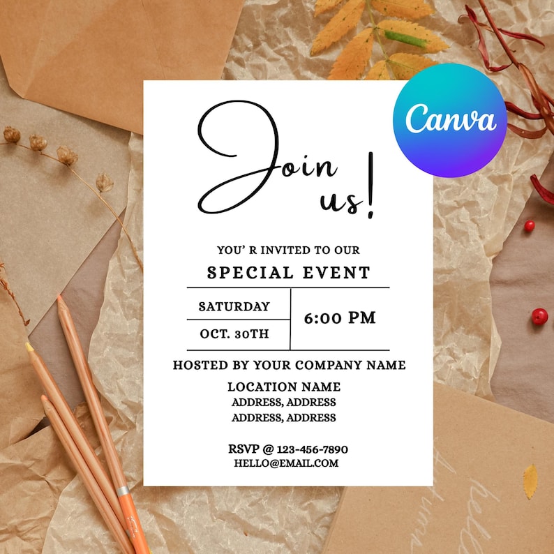 Group Invitation Message Modern Business Invitation Template, Special Event Invitation, Join Us ...