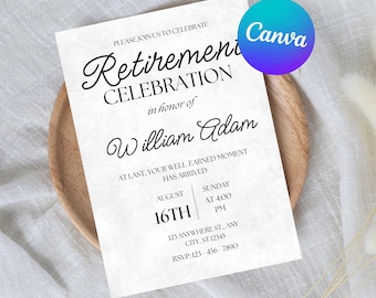Minimalist Retirement Party Invitation Template (Digital Download)
