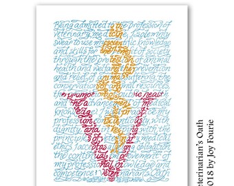 Veterinarian's Oath handwritten emblem