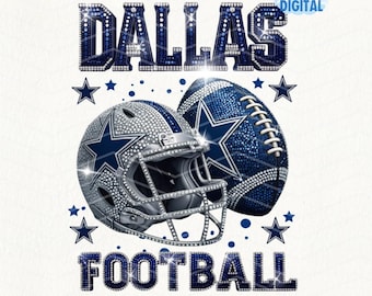 Dallas Football PNG: Glitter Star Helmet, Game Day Sublimation (Digital Download)