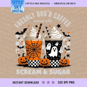 Halloween Coffee PNG: Freshly Boo’d Digital Art (Digital Download)