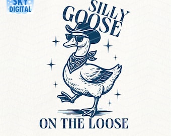 Silly Goose Cowboy PNG - Quirky Digital Art (Digital Download)