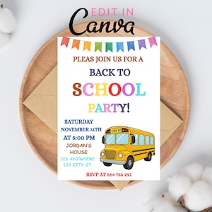 Goodbye Summer Hello School Invitation End of Summer Party Invite Sun Beach Swim Pool Back to School Bash Splish Splash EDITABLE