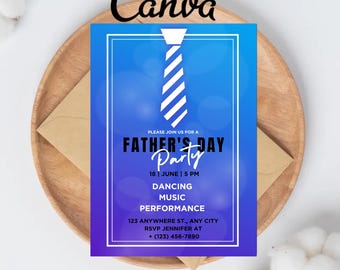 Editable Fathers Day Invitation Template / Fathers Day Brunch Invitation Template / Editable Happy Fathers Day invitation Template