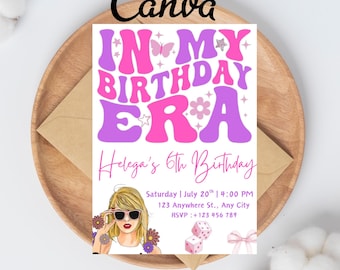 Invitación imprimible de pulsera de la amistad - Invitación de cumpleaños de la época - Invitación de cumpleaños de la época de mi cumpleaños - Plantilla de invitación de cumpleaños DIY