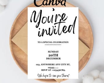 Modern Business Invitation Template, Special Event Invitation, Join Us Invite, Printable Invite Template, Clean Invitation Canva