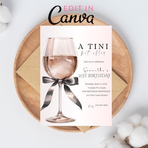 Invito modificabile invecchiato alla perfezione, invito di compleanno per vino, invito per cantina, raffinato come il vino, floreale, invito stampabile o con testo