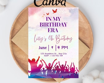 In My Birthday Era Friendship Bracelet Invitation, Girl Birthday Invitation, Birthday Era Digital Download, Printable Editable Template