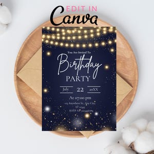 Bewerkbare sjabloon volledig Black Affair luxe zakelijke galadiner-uitnodiging – Black Tie Little Dress volwassen mannen vrouwen verjaardagsfeestje uitnodiging
