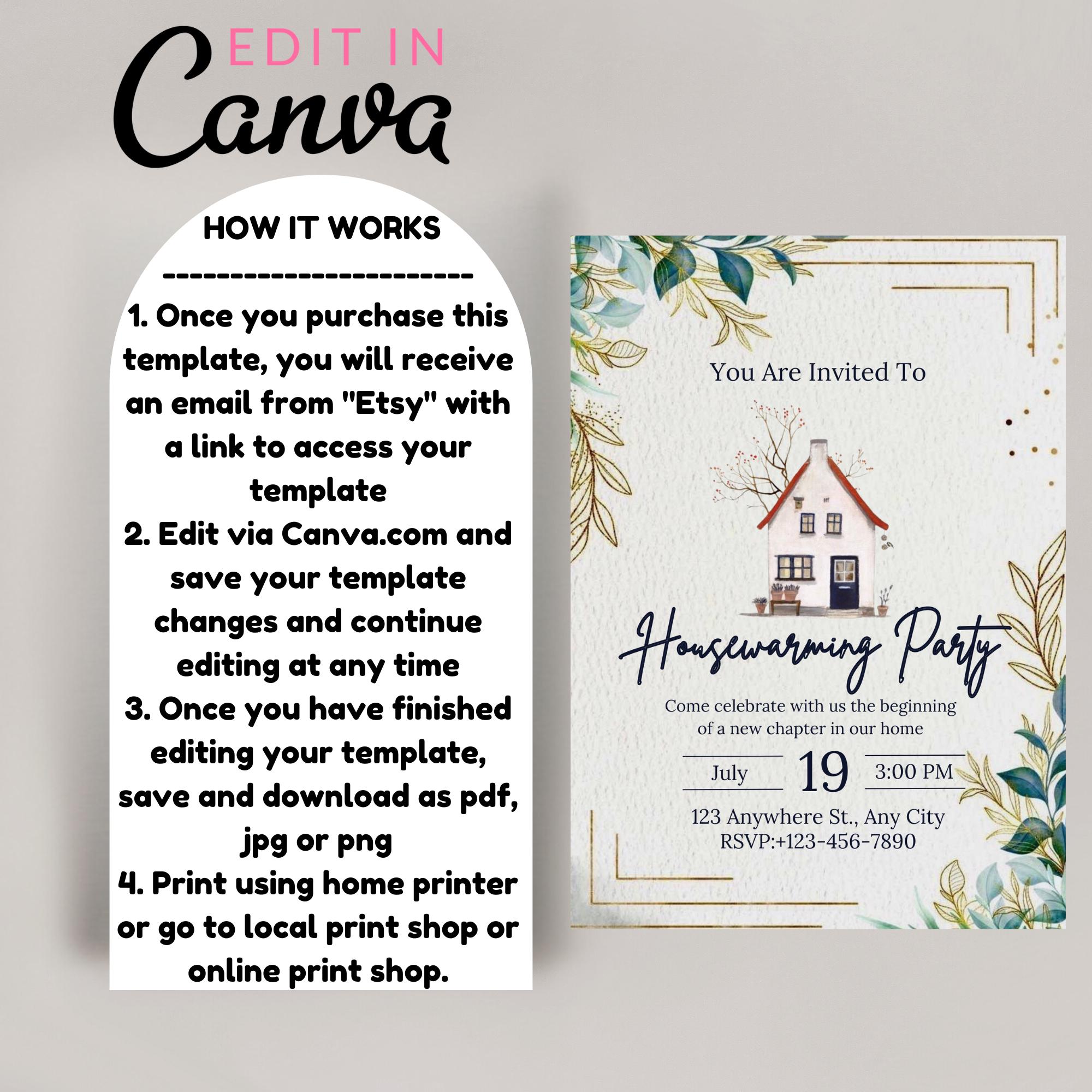 Editable House Warming Invitation, House Warming Party, Minimalist New ...