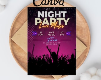 Editable Music Birthday Party Invitation, Music Birthday Party, Singing Music Birthday Party with CANVA Template