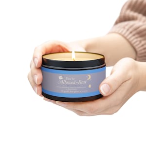 You are Allowed to Rest - Scented Spa Candle for Sleep, Anxiety & Self-Care | Lavender and Eucalyptus Gift