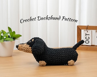 Häkelanleitung für einen Dackel (einfaches Häkeln, Amigurumi-Welpe, Plüschtier, Geschenk für Hundeliebhaber) – PDF-Anleitung zum Download