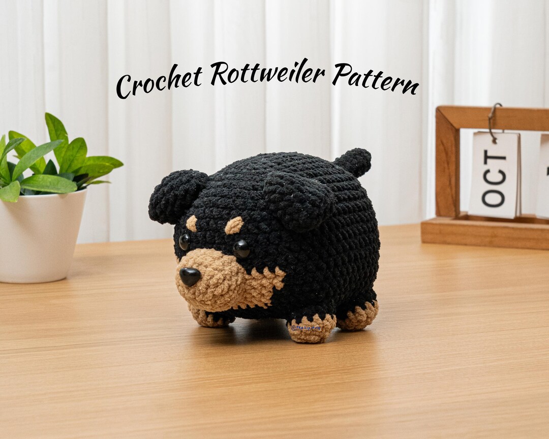Rottweiler Crochet Dog Pattern Amigurumi Puppy Plush Cute Stuffed ...