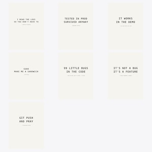 Developer Humor Poster Pack - 7 Printable Coding Wall Art Prints, Funny Programmer Office Decor, Software Engineer Gift, Digital Download