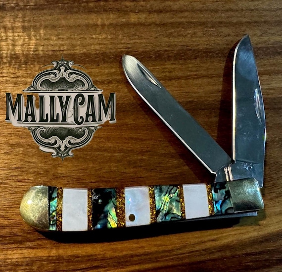 Handmade Jakob’s  trapper pocket knife, customized resin scales.