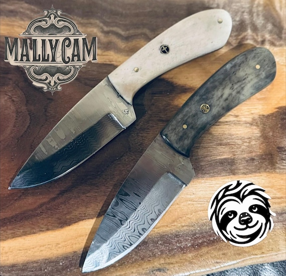 Handmade Jakob's Forged Damascus Steel drop point with Leather Sheath