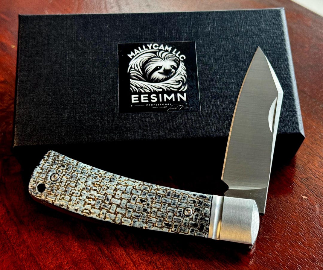 Handmade Jigbone D2 Pocket Knife - Etsy