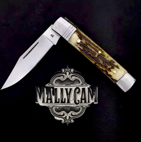 Handmade Jakob’s  single blade, slip joint with stag  handles