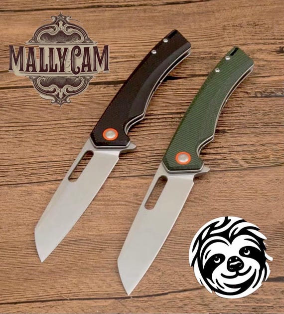 Handmade MallyCam EDC frame lock, Micarta handles & D2 Hrc 55-60 steel blade