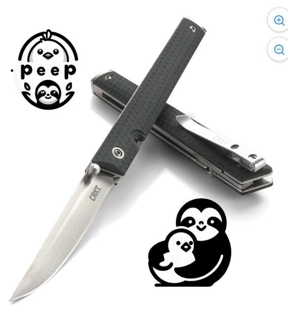 CRKT CEO Flipper EDC  Knife: thumb screw with Carbon Black Handle