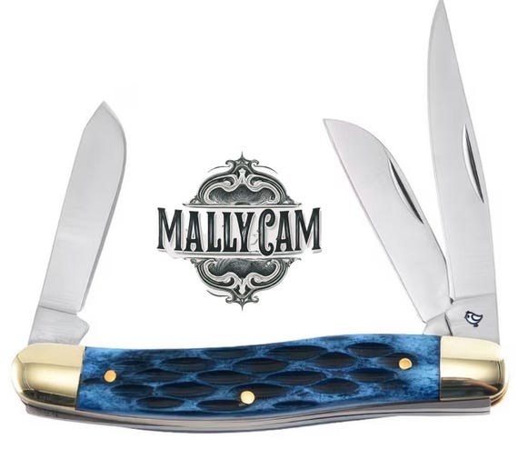 Forged Handmade Jakob’s Medium Stockman, Blue Bone,Length Closed: 3 1/4 Inches