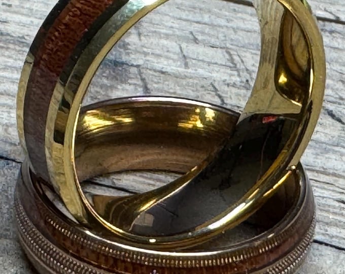 Hand made Authentic Kentucky bourbon barrel wedding bands