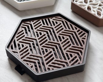 Porte-savon autovideur - Accessoire de salle de bain à motif géométrique