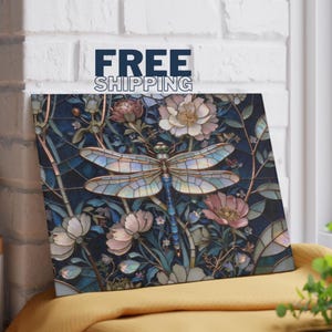 Prachtige snijplank van gehard glas Dragonfly | Glas-in-loodeffect | Cadeau housewarming gastvrouw | Liefhebber van drakenvlieg | Lade vleeswaren