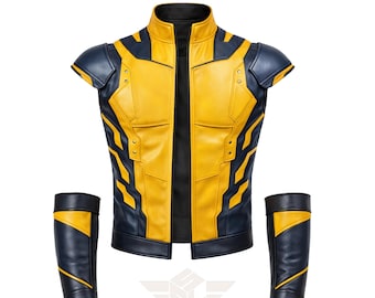 Handmade Wolverine Inspired Leather Jacket, X-Men Cosplay Costume