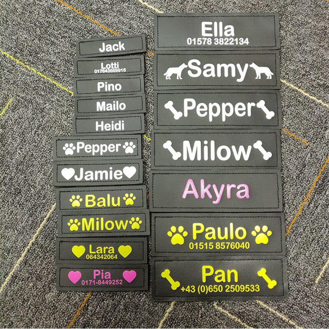 Customized Harness Sticker Paper Personalized Dog Harness Name Tags Name Patches ID Tags Pet Harness ...
