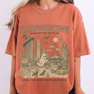 Comfort Colors® Halloweentown Manhattan Sweatshirt Halloween NYC Shirt Funny Ghost Pumpkin Fall Crewneck Since The Rent Was Reasonable