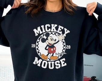Sudadera retro de Mickey Mouse, sudadera vintage de Mickey, suéter de vacaciones de Disney, sudadera de Mickey, sudadera de dibujos animados de Mickey