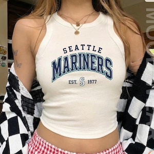 Seattle Crop Tank Top, Seattle Baby Tee, Seattle Baseball Fan Shirt, Vintage Aesthetic Tee, Seattle Sports Fan Gift, Women Baseball Crop