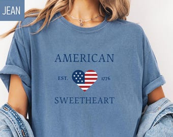 Comfort Colors, Gulf Coast USA Flag Crop Top, American Sweetheart Shirt, 4th of July, Country Concert Tee, Rodeo Festival Summer Outfit