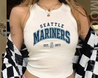 Seattle Crop Tank Top, Seattle Baby Tee, Seattle Baseball Fan Shirt, Vintage Aesthetic Tee, Seattle Sports Fan Gift, Women Baseball Crop