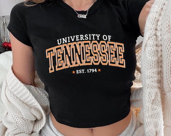 Tennessee abgeschnittenes Baby-T-Stück, Tennessee-Grafik-T-Stück, Universitäts-Baby-T-Stück, Tennessee-T-Shirts, Tennessee-Reisegeschenk, Tennessee-Spieltag