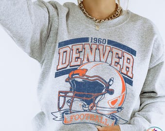 Vintage Denver Football Sweatshirt, Denver Football Shirt, Football Sunday Crewneck, Denver Football Jersey, Bronco Football Sweater