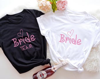 Bride shirt, Bride Squad T-shirts, Team Bride Shirts, Hen Party T-shirts, Bachelorette Party T-shirts, Bridal Party T-shirts, Bride Squad
