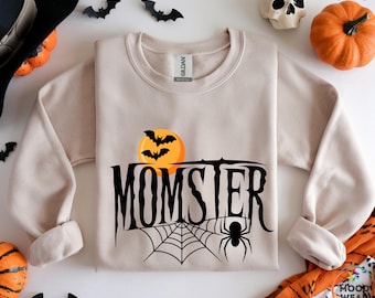 Momster Halloween Sweatshirt, Momster Shirt, Halloween Shirts for Mom, Mom Halloween Crewneck, Halloween Mom Sweater, Funny Halloween Shirt