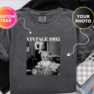 Comfort Colors® Personalized 30th Birthday Shirt, Vintage 1995 Shirt, 30th Birthday Gift, Custom Photo  Birthday Shirt, 40th Birthday Gift