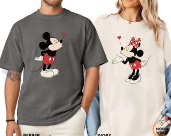 Comfort Colors® Custom Lover Mickey and Minnie Shirt, Valentine Gift Shirt, Disney Couple Disney Matching Shirt, Disney Lover Valentines Day