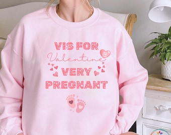 Sudadera con anuncio de embarazo para San Valentín, camiseta de embarazo para San Valentín, regalo para futura mamá, camiseta con anuncio de bebé para San Valentín