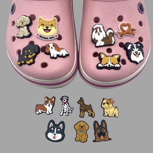 Cute and fresh dog series Croc Charms, Cartoon Croc Charms, Cute Charms for Shoes