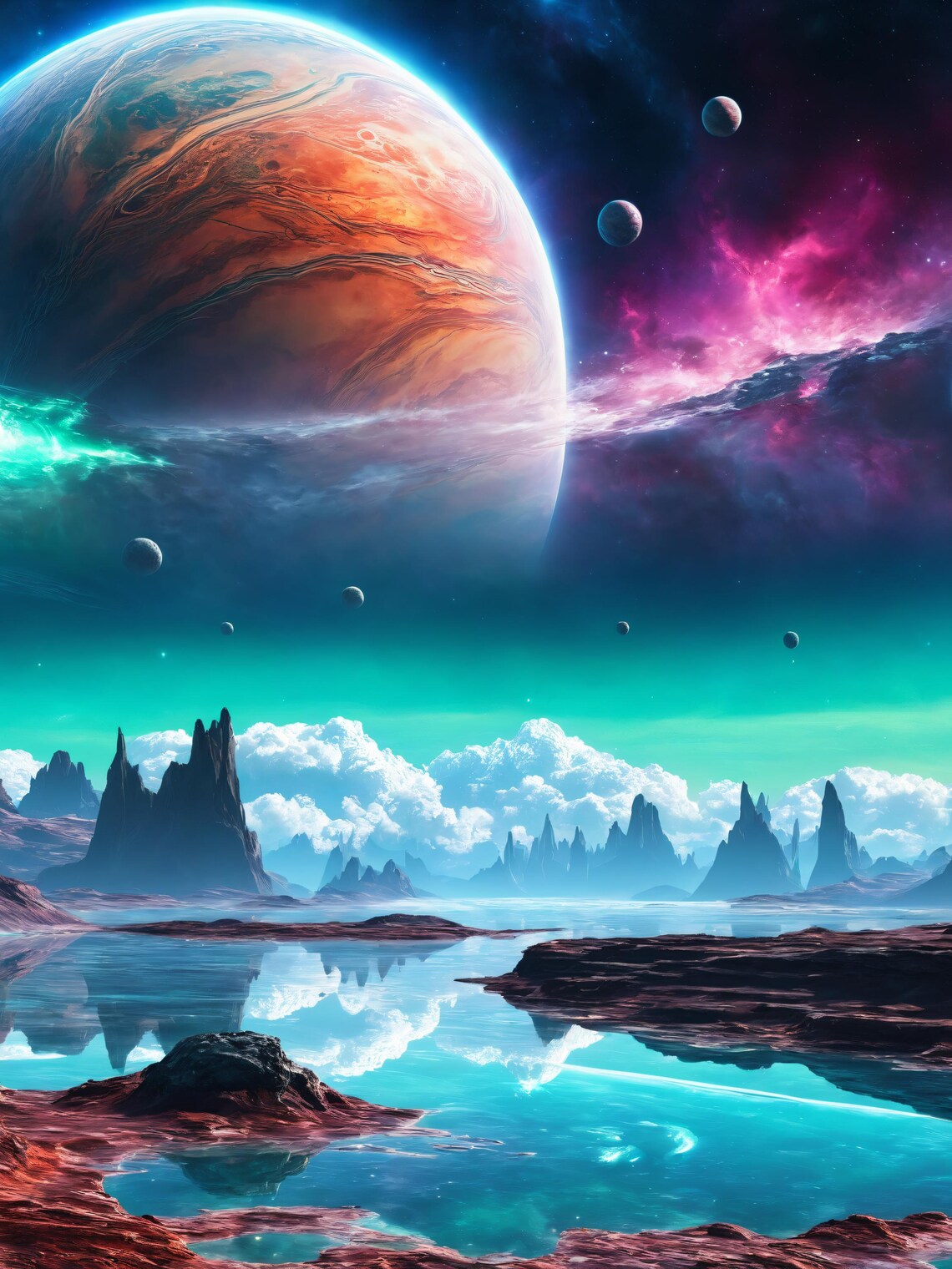 Alien Planet Landscape Print Sci fi Fantasy Wall Art Outer Space Alien Planet Landscape Print Sci fi Fantasy Wall Art Outer Space