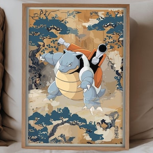 Impresión de Blastoise / Decoración de pared del legendario anime Pokémon / Póster de alta calidad / Regalo para fans de Pokémon / Arte estético para sala de juegos