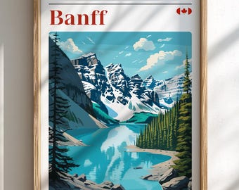 Banff National Park Travel Poster | Lake Louise, Canadian Rockies