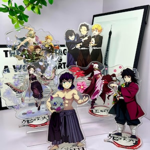 Dämonentöter Acrylständer Inosuke Nezuko Giyuu Shinobu Anime Perpheral Modell Figur Akaza Cosplay Schreibtisch Verzierungen Dekor Spielzeug Junge Fan Geschenk