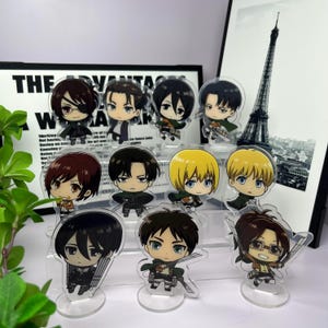 Attack On Titan Acrylic Stand Levi Ackerman Eren Yeager Hange Figure Stand Model Anime Peripheral Desktop Ornaments Collection Gifts For Boy