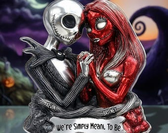 Placa acrílica personalizada de Jack y Sally para aniversario de bodas.